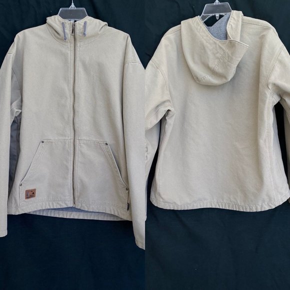Sorel Other - Sorel Fleece Lined Chore Barn Coat Heavy Cotton Canvas Hooded Mens Size L Tan